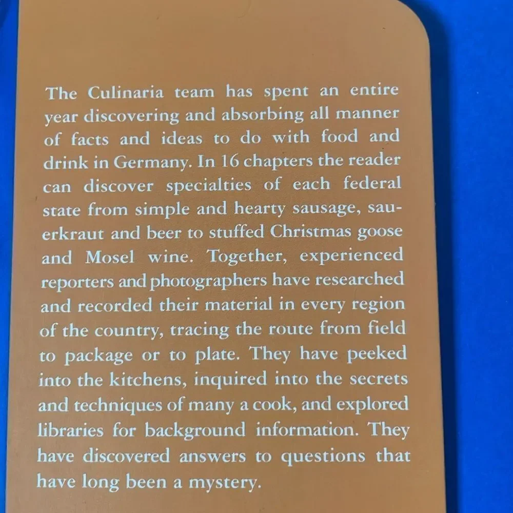 Culinaria Germany Book w/History and Photos of German Cuisine